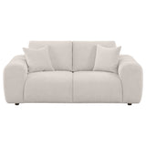 Burnett Chenille Upholstered Wide Arm Loveseat Ivory