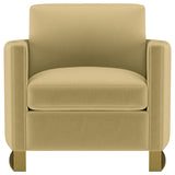 Corliss Upholstered Curved Track Arm Chair Camel