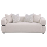 Jeanette 84-inch Fabric Upholstered Round Arm Sofa Beige