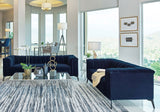 Chalet Upholstered Tuxedo Arm Tufted Sofa Set Blue