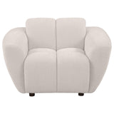 Destino Chenille Upholstered Splayed Arm Accent Chair Greige