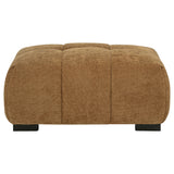 Octavia Fabric Upholstered Rectangular Ottoman Amber