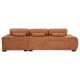 Octavia Fabric Upholstered Sectional Chaise Sofa Orange