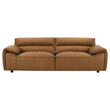 Buxton Top Grain Leather Upholstered Sofa Orange