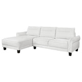 Caspian Upholstered Curved Arm Chaise Sectional Sofa Grey