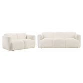 Dorset Upholstered Round Track Arm Sofa Set White