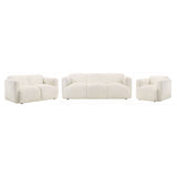 Dorset Upholstered Round Track Arm Sofa Set White