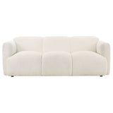 Dorset Fabric Upholstered Round Track Arm Sofa White