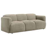 Dorset Fabric Upholstered Round Track Arm Sofa Brown
