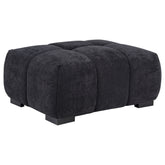 Octavia Fabric Rectangular Upholstered Ottoman Black