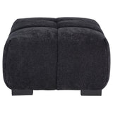 Octavia Fabric Rectangular Upholstered Ottoman Black