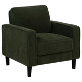 Ruth Fabric Upholstered Track Arm Accent Chair Matcha Green