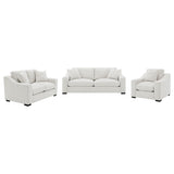 Ashlyn Upholstered Track Arm Sofa Set Sand