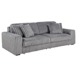 Jacana Corduroy Upholstered Dual Power Chaise Sofa Grey