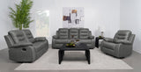 Nova Upholstered Padded Arm Sofa Set Dark Grey