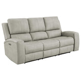 Brickston Triple Power Reclining Sofa Grey