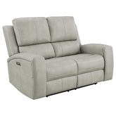 Brickston Triple Power Reclining Loveseat Grey