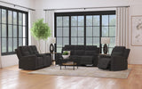 Brentwood Upholstered Reclining Sofa Set Charcoal