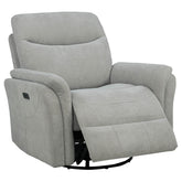 Adler Upholstered Power Swivel Glider Recliner