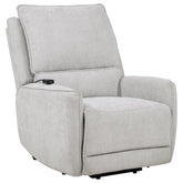 Sylmar Chenille Upholstered Dual Power Lift Recliner Grey