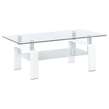 Dyer 1-shelf Rectangular Glass Top Coffee Table Black