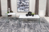 Opal Coffee and End Table Set White High Gloss
