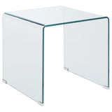Ripley Squared Tempered Bent Glass Side End Table Clear
