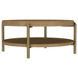 Arini Round Coffee Table With Storage Shelf