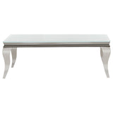 Carone Rectangular Glass Top Coffee Table Black and Chrome