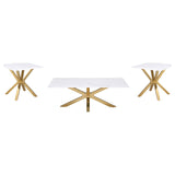 Visalia Faux Marble Coffee and End Table Set White