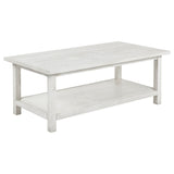 Payne Wood Coffee Table with Shelf Distressed Brown