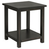 Payne Wood End Table with Shelf Distressed Brown