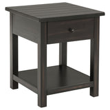 Payne 1-drawer Wood End Table with Shelf Distressed Brown
