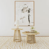Touhy Round Coffee and End Table Set Natural Mango