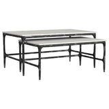 Ebby Genuine Marble Top Nesting Coffee Tables White