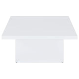 Devar Square Engineered Wood Coffee Table White High Gloss