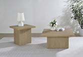 Devar Square Cocktail Coffee End Table Set Latte