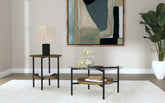 Delfin Round Coffee and End Table Set Brown