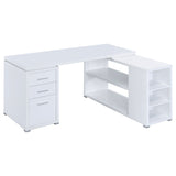 Yvette 60-inch 3-drawer L-Shape Computer Desk Cappuccino