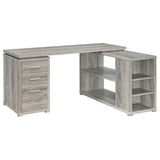 Yvette 60-inch 3-drawer L-Shape Computer Desk Cappuccino