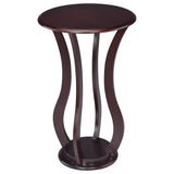 Elton Round Faux Marble Top Accent Side Table Brown