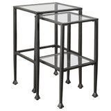 Leilani Glass Top Nesting Table Set Black