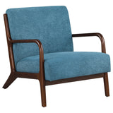 Foster Upholstered Wood Frame Accent Chair Honey