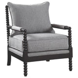 Blanchett Upholstered Bobbin Accent Chair White and Navy