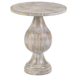 Dianella Round Pedestal Base Accent Side Table Black Stain