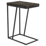 Carly Expandable Engineered Wood C-Shaped Side Table Grey
