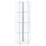 Zahavah 4-shelf Hexagonal Clear Glass Curio Cabinet Black