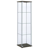 Bellatrix 4-shelf Clear Glass Curio Cabinet Cappuccino