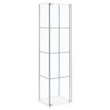 Bellatrix 4-shelf Clear Glass Curio Cabinet Cappuccino