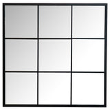 Quetzal 35 x 35 Inch Square Window Pane Wall Mirror Black